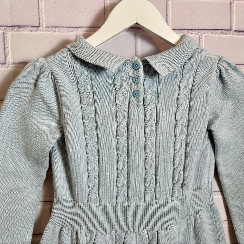 Gymboree Light Blue Cable Knit Sweater Dress Girls Size 10